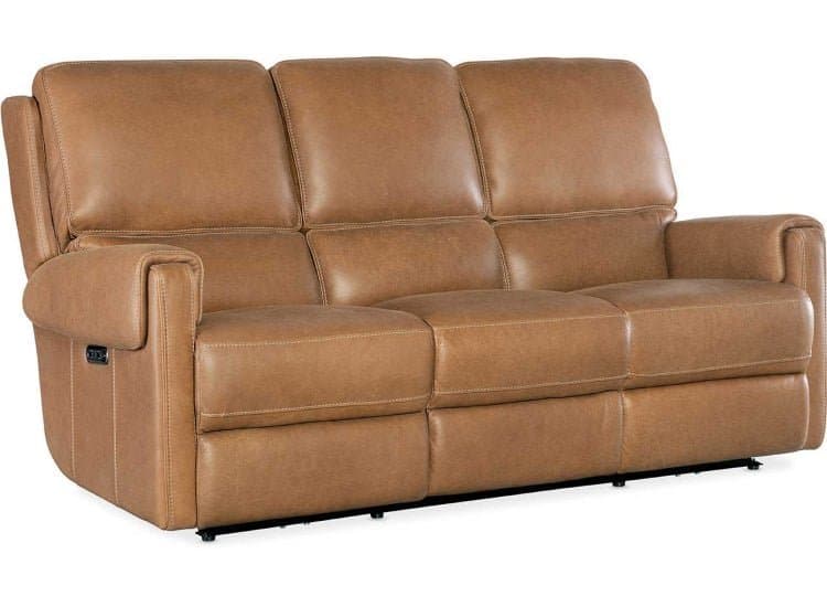 Hooker Furniture Somers Power Sofa with Power Headrest, Denver Coffee