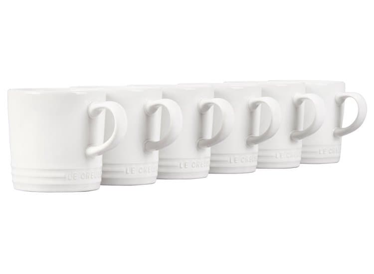 Le Creuset 10 Oz. Set of 6 London Mugs, White