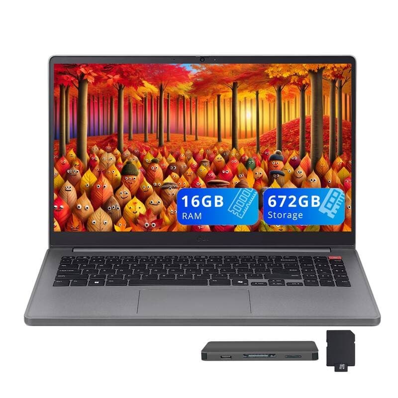 LG Gram Book 15.6" FHD Laptop,Intel Core i5-1334U,16GB RAM,512GB SSD+160GB Dock Station,Iris Xe Graphics,Win 11,Silver