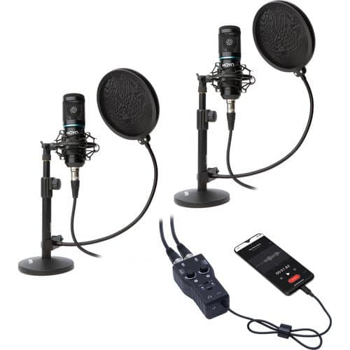 Movo Photo MPB-UC 2-Person Smartphone Podcast Recording Bundle for USB Type-C Mobile Devices