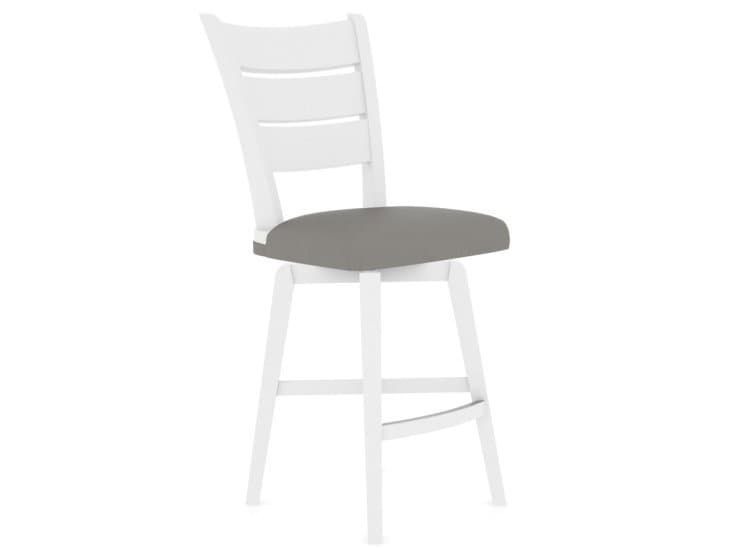 Canadel Core Swivel Counter Stool 7399 in Dove White | XW Faux Leather