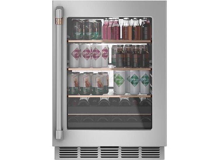 Cafe 5.1 Cu. Ft. Beverage Center 24-Inch Wide, Stainless Frame with Brushed Stainless Hardware