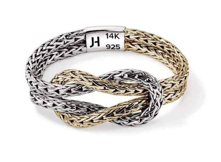 John Hardy Love Knot Ring Size 7 in Sterling Silver and 14K Yellow Gold