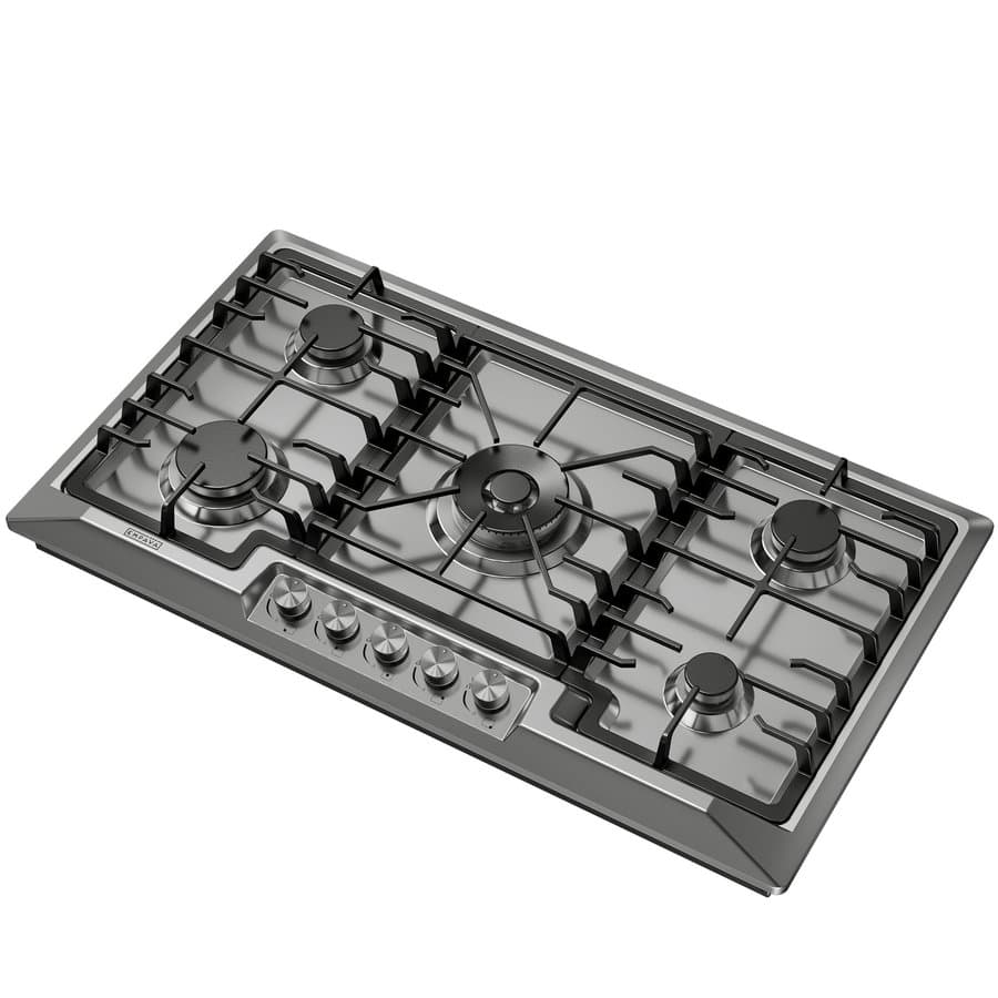 36 In. 5 Burners Recessed Gas On Glass Cooktop In Stainless Steel With Lp Convertible-Csa Certified-Kitchen Stove EW-36GC23