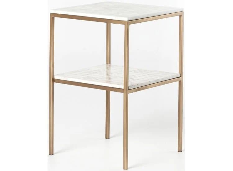 Four Hands Asher Collection Piet Printed Marble Nightstand