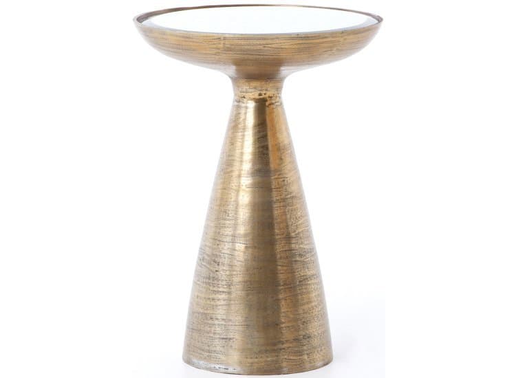 Four Hands Marlow Brushed Brass Mod Pedestal Table