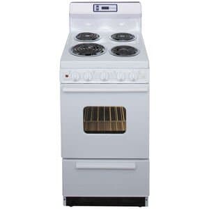 Premier 20" Freestanding Electric Range with 4 Coil Burners, 2.4 Cu. Ft. Single Oven & Storage Drawer-White