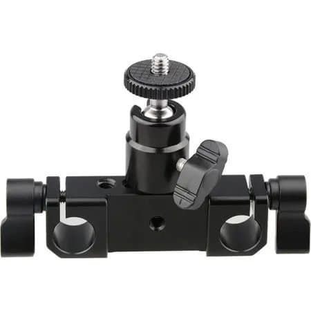 CAMVATE 15mm Rod Clamp Railblock with 1/4 Hot Shoe Mount Mini Ball Head for DSLR 15mm Rail Rig Rod Support System