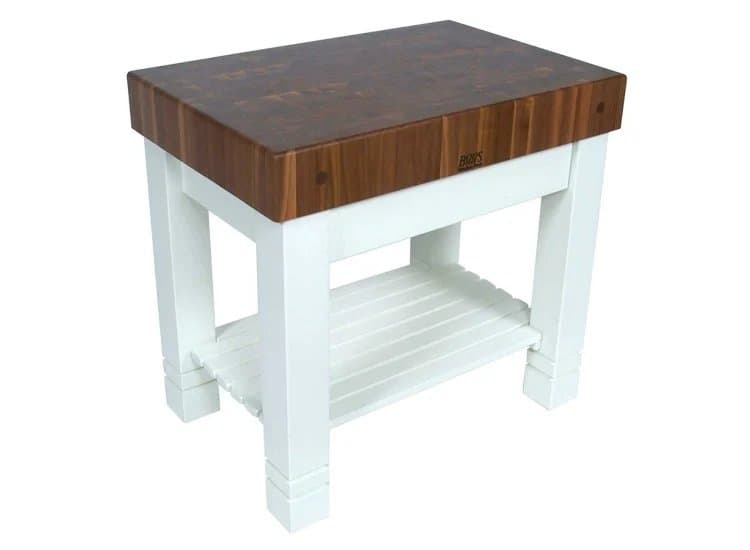 John Boos & Co. Homestead Block Walnut Top & Alabaster Base Island