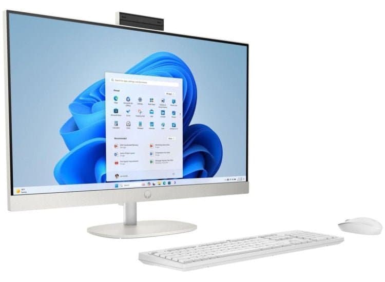 HP All-in-One Desktop 27-Inch Touchscreen Intel Core Ultra 7 155U 16GB RAM 512GB SSD, Shell White
