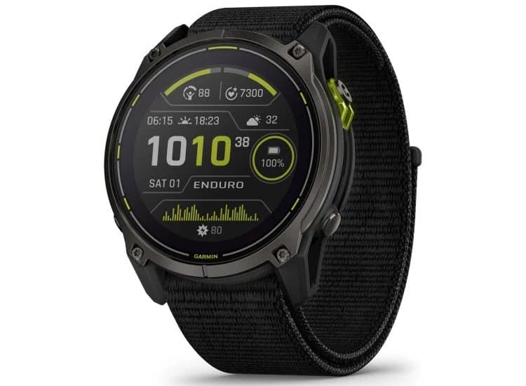 Garmin Enduro 3 Smartwatch 51mm, Carbon Gray DLC Titanium with Black Ultrafit Nylon Strap
