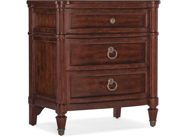 Hooker Furniture Charleston Nightstand with Three Drawers, Maraschino Cherry