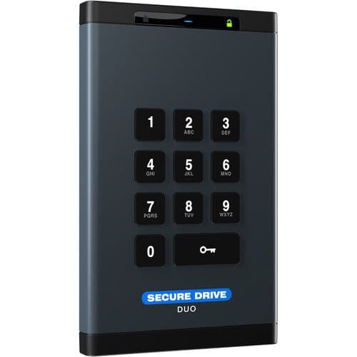SecureData 2TB SecureDrive DUO USB 3.1 Gen 1 Hardware-Encrypted External Hard Drive