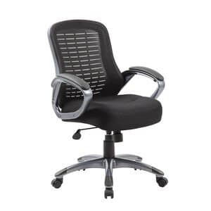Boss Ribbed High Back Mesh Chair-Black