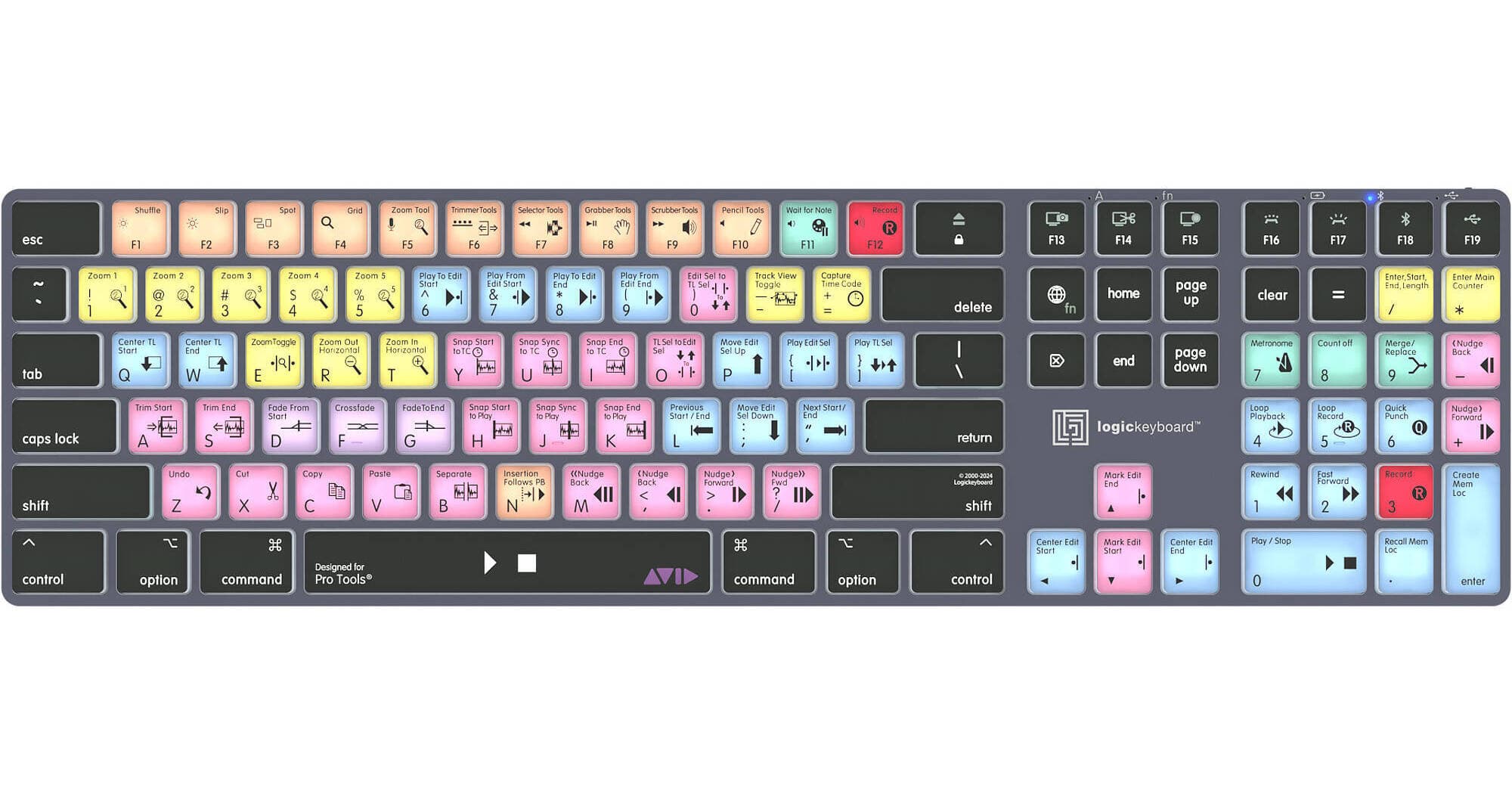 Logickeyboard TITAN Avid Pro Tools Wireless Keyboard for Mac