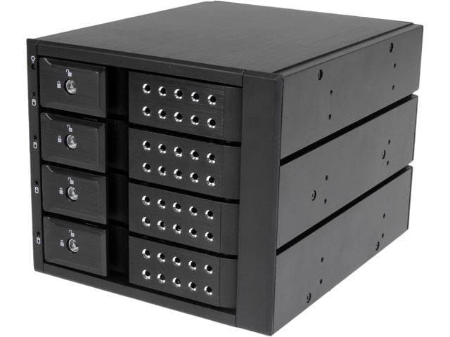 StarTech.com HSB4SATSASBA 4 Bay Aluminum Trayless Hot Swap Mobile Rack Backplane for 3.5in SAS II/SATA III-6 Gbps HDD