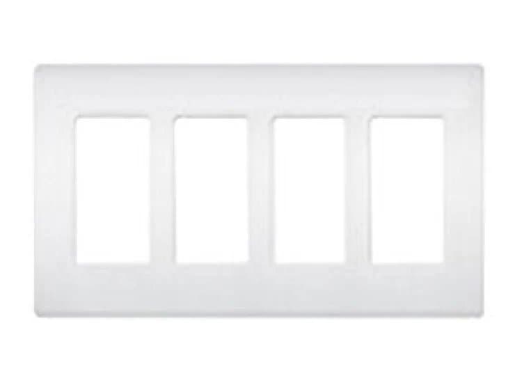 Lutron White 4-Gang Claro & Satin Colors Wallplate