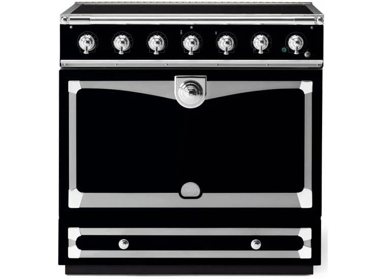 La Cornue CornuFe 90 Albertine 36 In. Gloss Black With Polished Chrome Accents Induction Range - C9MP-I