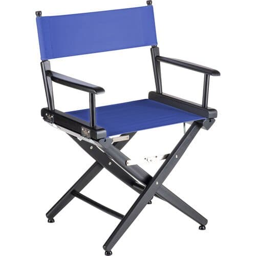 Filmcraft Pro Series Short Director's Chair (18", Black Frame, Blue Canvas)