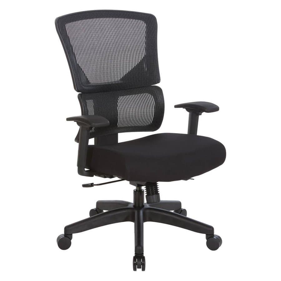639 Series Fabric Seat and Mesh Back Adjustable Height Ergonomic Executive Chair, Black with Adjustable Arms