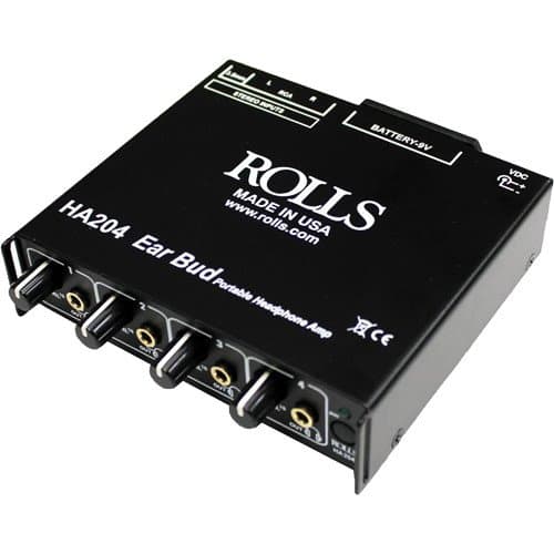 Rolls HA204p Portable 4-Channel Battery-Operated Headphone Amplifier