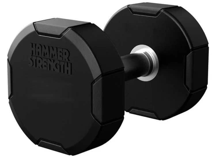 Life Fitness Hammer Strength 35 lb 4-Sided Rubber Dumbbell (Each)