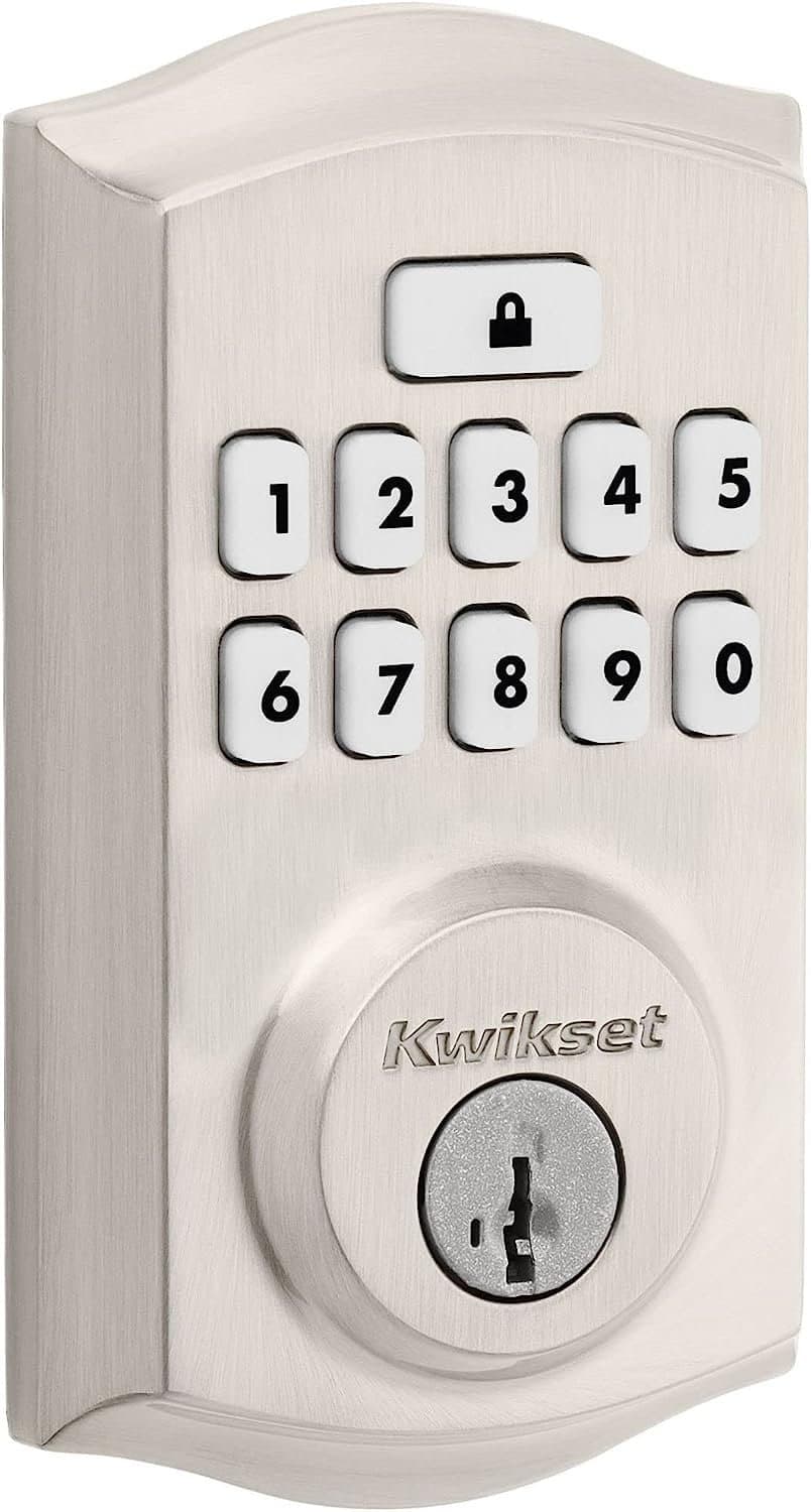 Kwikset 9260TRL-15S Traditional SmartCode Keypad Electronic Deadbolt SmartKey Satin Nickel Finish