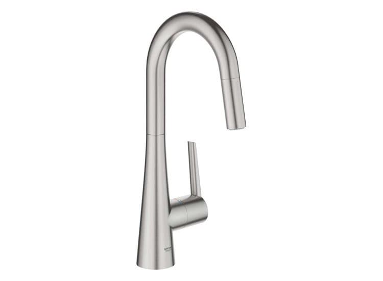 GROHE Zedra Pull-Down Kitchen Faucet, SuperSteel Infinity