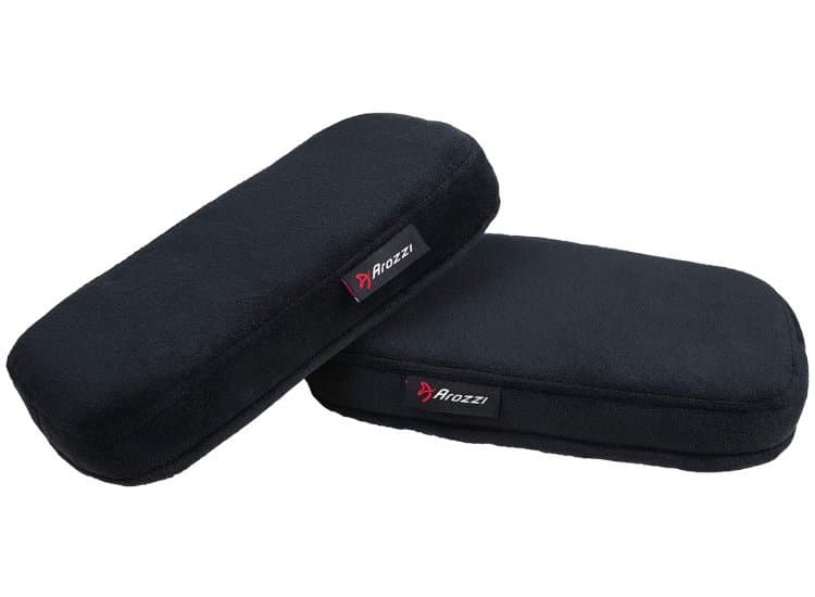 Arozzi Armrest Pads Memory Foam in Black (Pair)