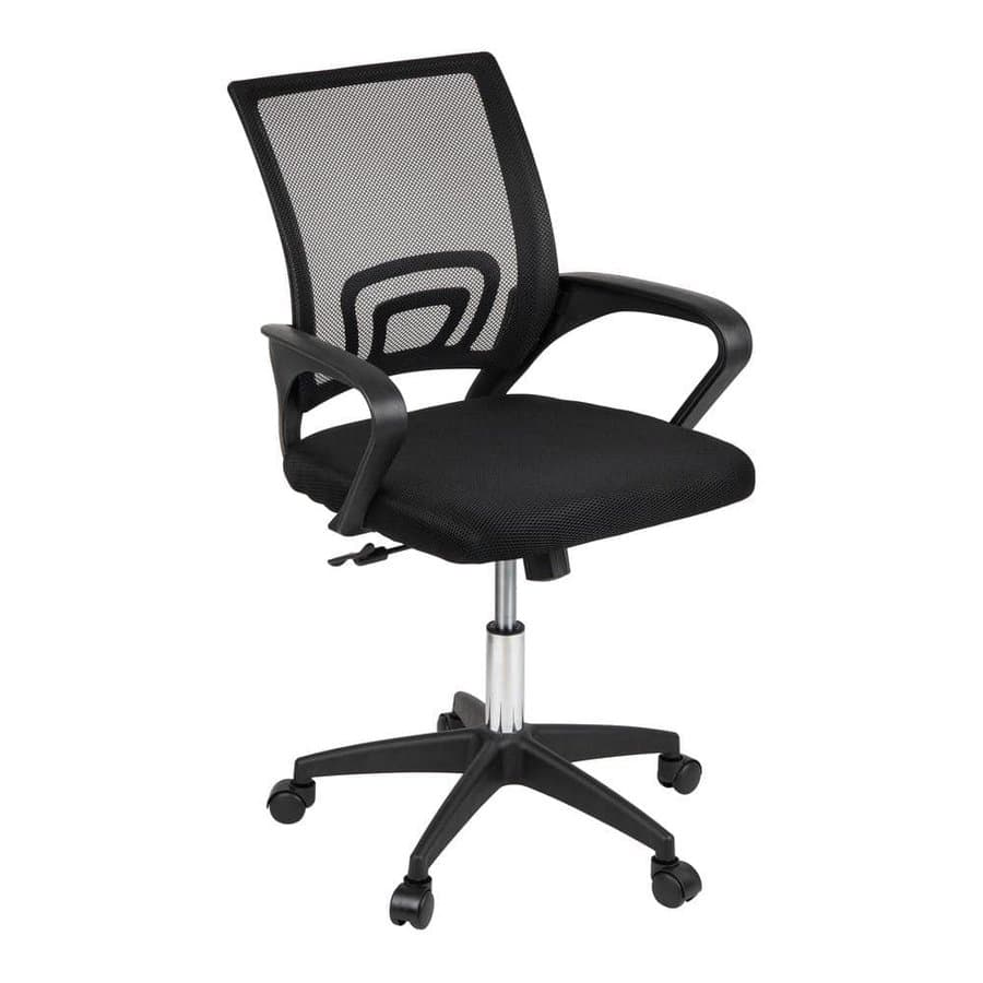 23 in. L x 21 in. W x 34.25-38 in. H Mesh Swivel Ergonomic Office Chair Wheels, Height Adjustable, Desk Chair, Black