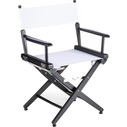 Filmcraft Pro Series Short Director's Chair (18", Black Frame, White Canvas)