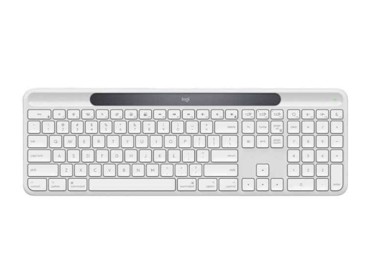 Logitech Signature Slim K980 Solar Plus Wireless Keyboard For Mac, Off-White