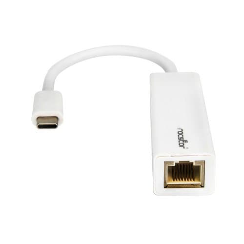 Rocstor USB-C to Gigabit Network Adapter (White)