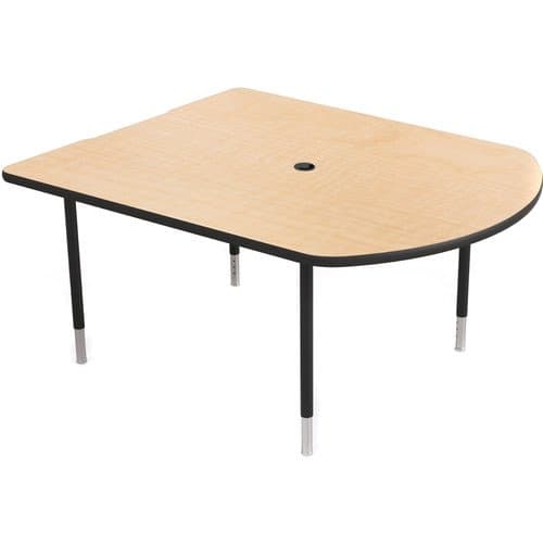 Balt MediaSpace Multimedia & Collaboration Table (Small, Fusion Maple Laminate, Black Edge, Black Legs)