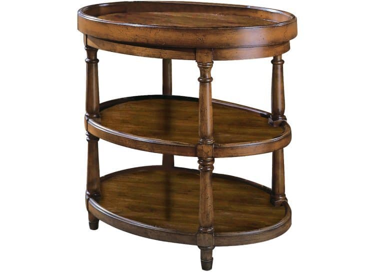 Hooker Furniture Living Room Commerce and Market Oval Accent Table, Mappa Burl
