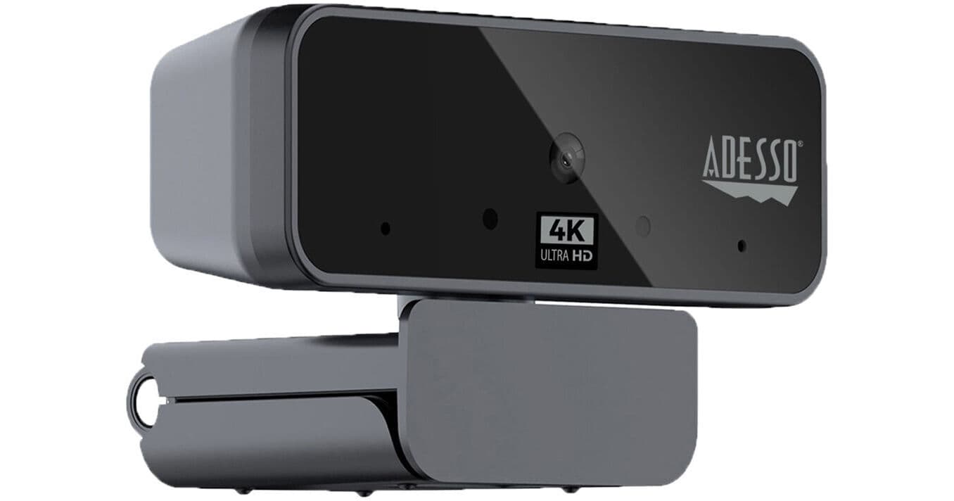 Adesso CyberTrack H6 4K Ultra HD USB Webcam with Built-in Dual Microphone and Privacy Cover