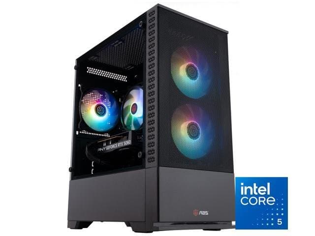 ABS Cyclone Aqua Gaming PC-Windows 11-Intel Core 5 Processor 120-GeForce RTX 5060-DLSS 4-AI-Powered Performance-32GB DDR4-1TB M.2 NVMe