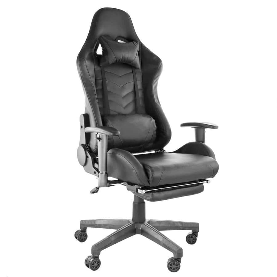 GAMEFITZ Gaming Chair Gaming Chairs Leather Black