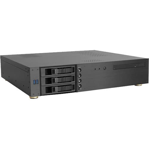 iStarUSA D-230HB-DT 2U Compact 3 x 3.5" Bay Hotswap microATX Desktop Chassis (Black)