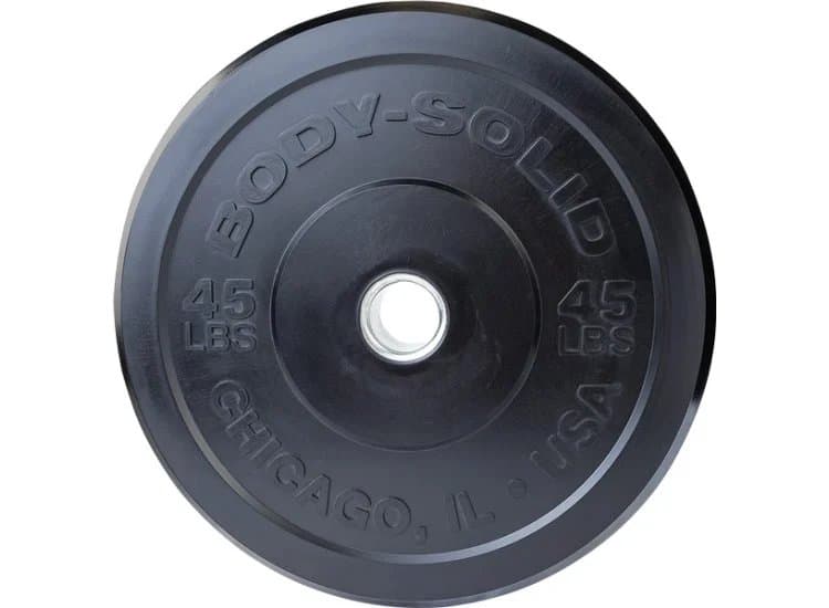 Body-Solid 45 lb Smooth Black Chicago Extreme Bumper Plate