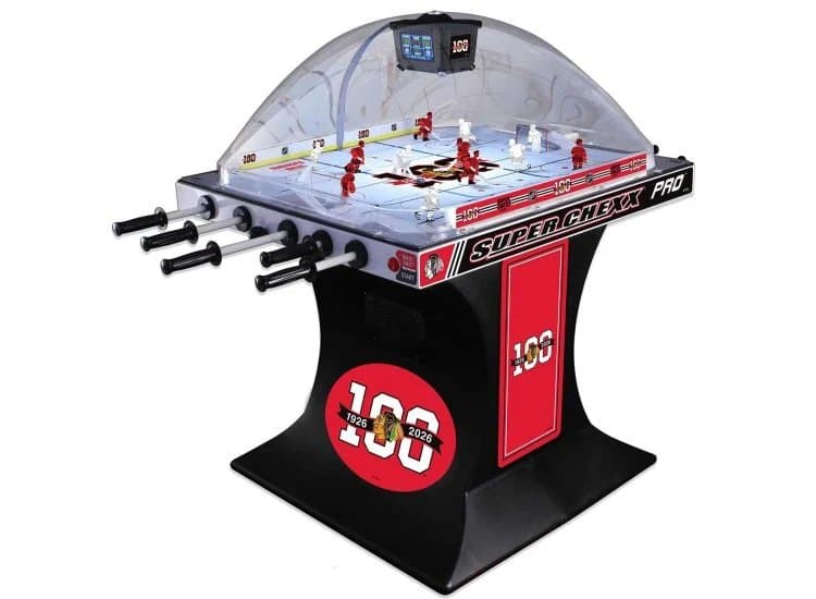 ICE Super Chexx Pro 100-Year Anniversary Limited Edition NHL Chicago Blackhawks Arcade Bubble Hockey Table