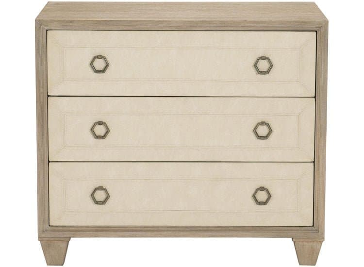 Bernhardt Santa Barbara Nightstand in Sandstone | Vintage Nickel