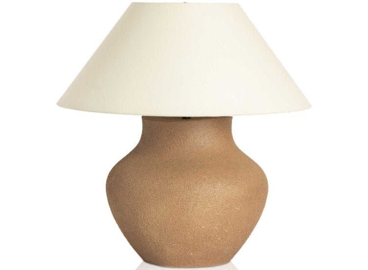 Four Hands Parma Table Lamp, Textured Dark Sand Porcelain