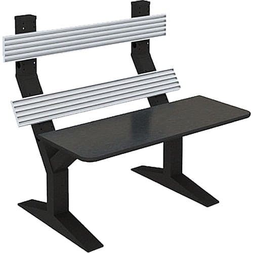 Winsted EnVision Double Tier with 7.5" Slat-Wall Command Console (Black/Silver, 60")