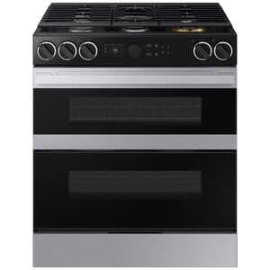 Samsung Bespoke 30 in. 6 cu. ft. Smart Slide-In Gas Range with 5 Sealed Burners-Stainless Steel