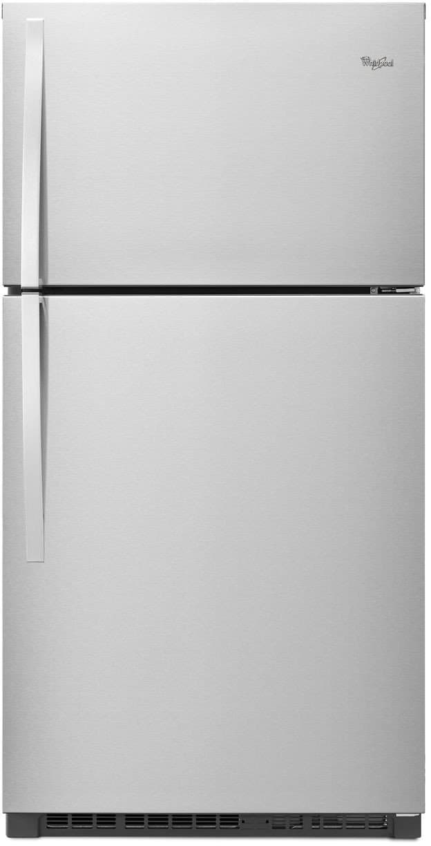 Whirlpool        
            WRT541SZDZ
      33 Inch Top Freezer Refrigerator with 21 Cu. Ft. Total Capacity, Frameless Shelves, Flexi-Slide Bin, Humidity-Controlled Crisper, Gallon Door Storage, LED Lighting, EZ Connect Ice Maker Kit Compatible, ADA Compliant, and ENERGY STAR: Fingerprint Resistant Stainless Steel