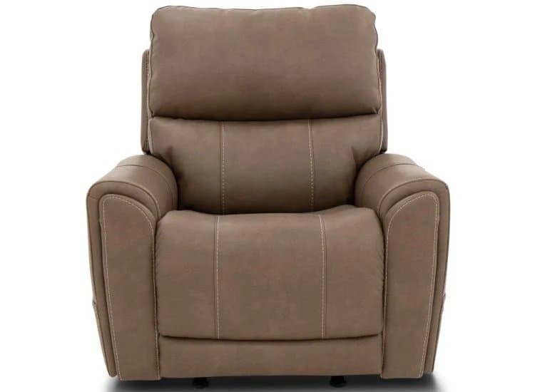 Flexsteel Carter Power Rocking Recliner with Power Headrest, Lumbar, Heat & Massage, Cappuccino Fabric