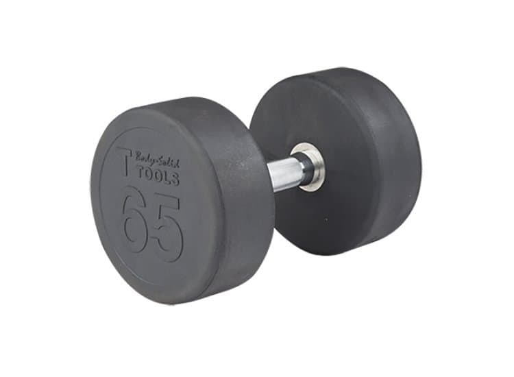 Body-Solid 65 lb Premium Round Rubber Dumbbell (Each)