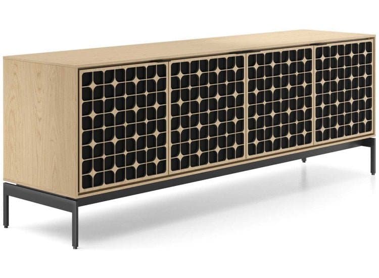 BDI Elements Media Console with 4 Constellation Doors, Washed Oak