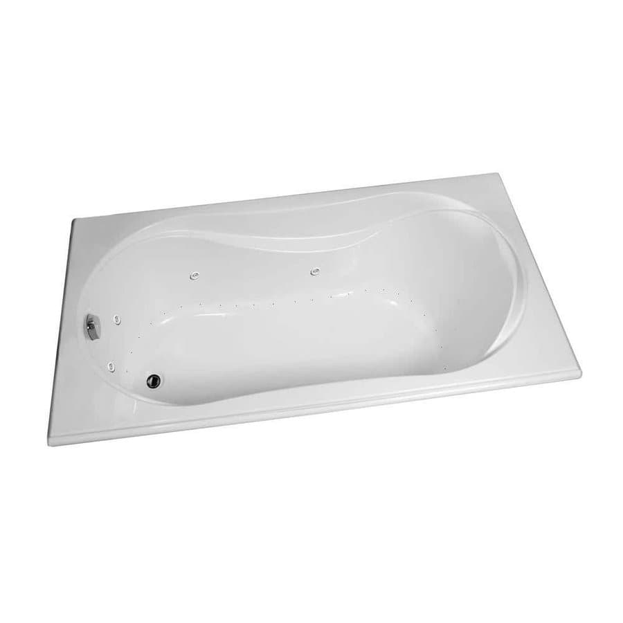 Cocoon 66 in. Acrylic End Drain Rectangular Drop-in Whirlpool and Air Bath Bathub, White